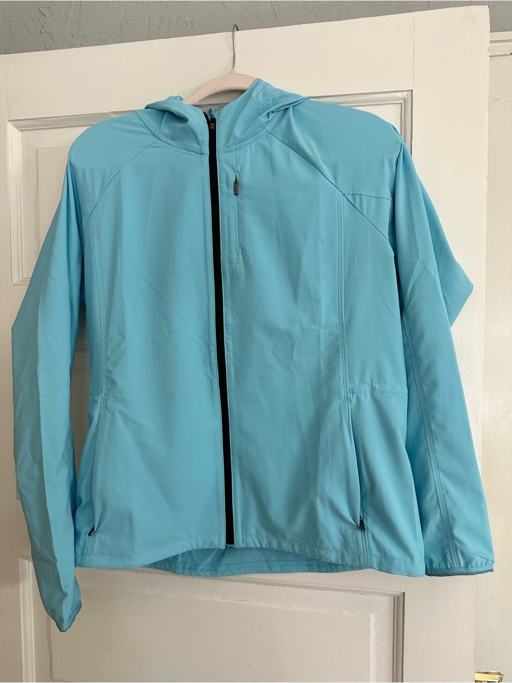 Athleta Sky Blue Hooded Zip-Front Jacket